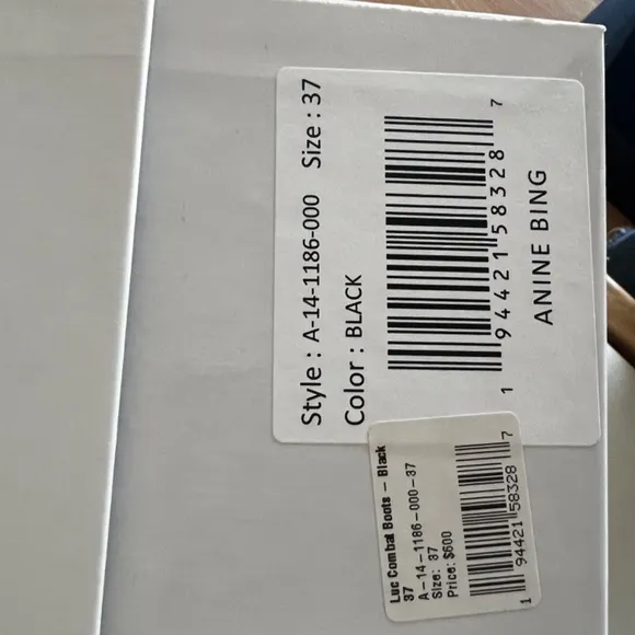 NIB Anine Bing Black Combat Boots - Size 37