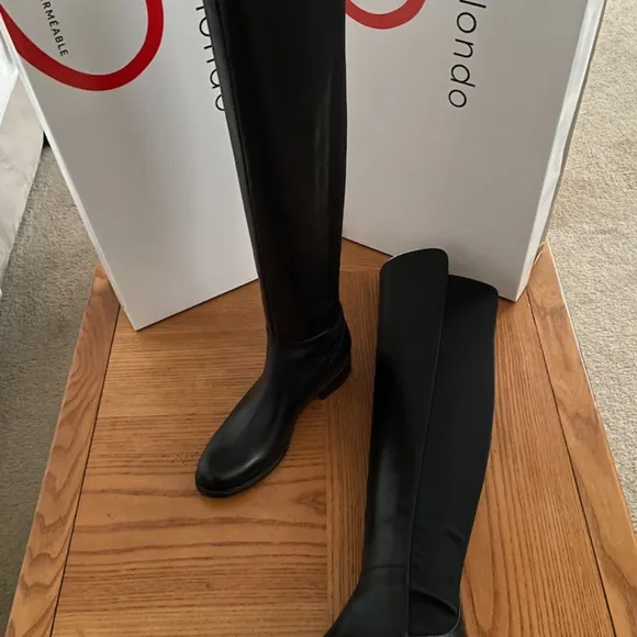 NIB Blondo VELMA Waterproof LEATHER OTK Boots BLACK 6.5