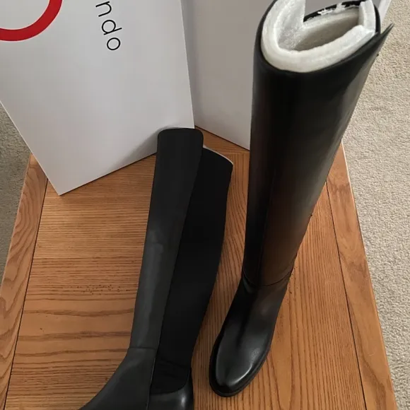 NIB Blondo VELMA Waterproof LEATHER OTK Boots BLACK 6.5