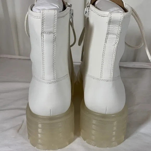 NIB Gianni Bini White/Clear Moon Walk Chunky Platform Boots, 9.5M