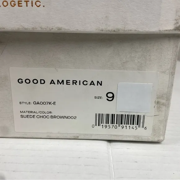 NIB Good American Brown Icon Suede Boots Size 9 Pointed Toe GA007K-E Side Zip