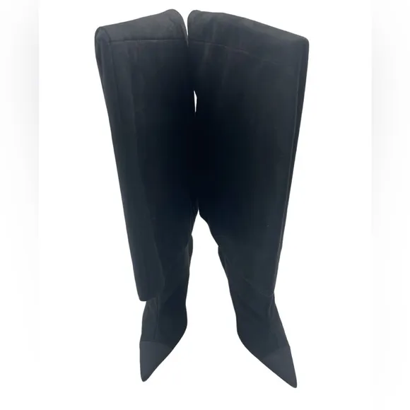 NIB Good American Over the Knee Slouch pointed Toe Black Boots 6.5
