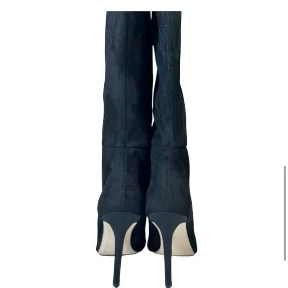 NIB Good American Over the Knee Slouch pointed Toe Black Boots 6.5