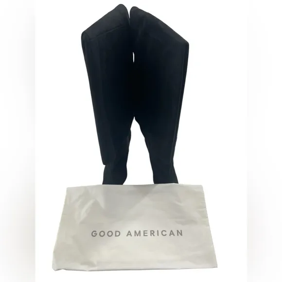 NIB Good American Over the Knee Slouch pointed Toe Black Boots 6.5