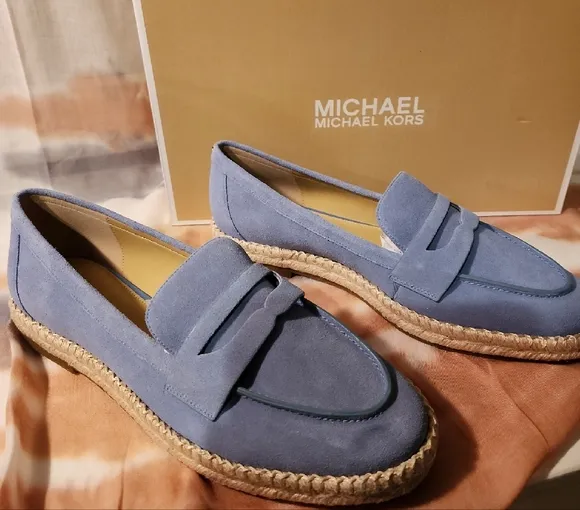NIB Michael Kors Women's French Blue Lennon Espadrille Size 9.5
