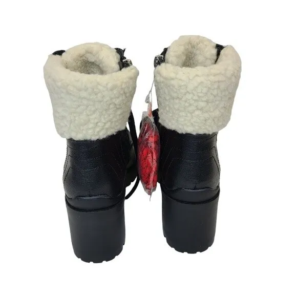 NIB Nine West Quinine Black Sherpa Boots 7.5M