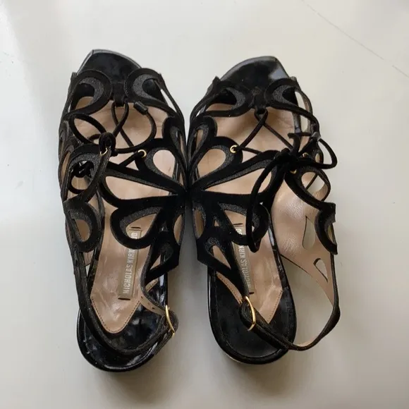 Nicholas Kirkwood Casati sandals 37 Black Gold