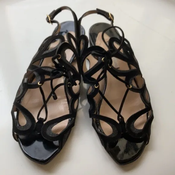 Nicholas Kirkwood Casati sandals 37 Black Gold