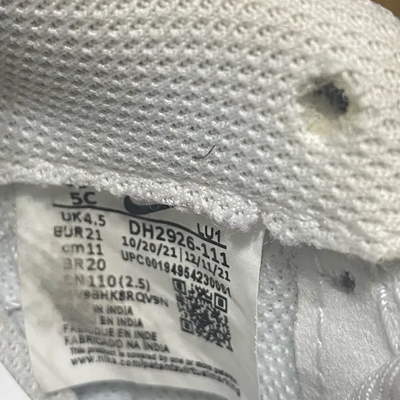 Nike Air force 1 “Triple White” Toddler Sneakers- SZ 5 C