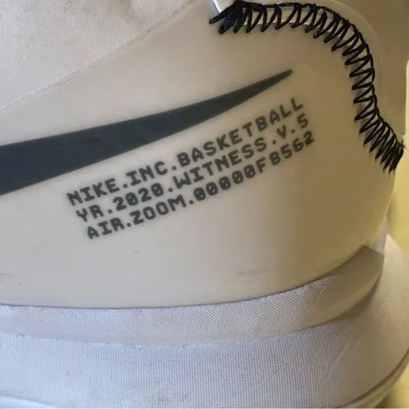 Nike‎ Air Zoom Shoes Mens Size 9.5 White Lace Up Sneakers Basketball Witness 5