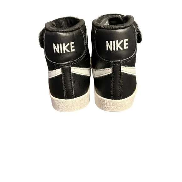 Nike Blazer Mid 77 High Top Sneakers Black Leather‎ Classic Retro Basket…