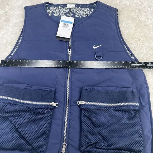 Nike Full-Zip Premium Basketball Gilet Blue Mens Size Medium M DV9493