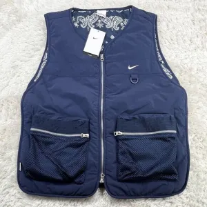 Nike Full-Zip Premium Basketball Gilet Blue Mens Size Medium M DV9493