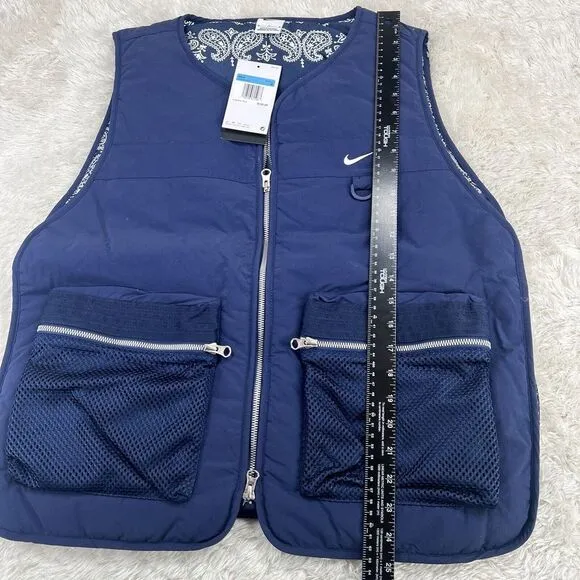 Nike Full-Zip Premium Basketball Gilet Blue Mens Size Medium M DV9493