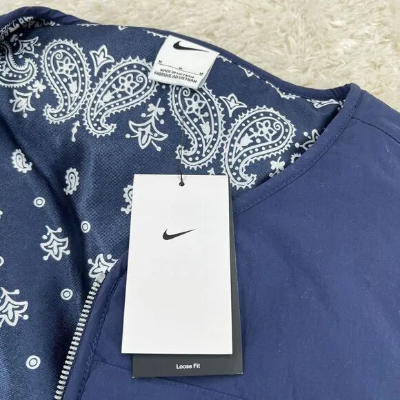 Nike Full-Zip Premium Basketball Gilet Blue Mens Size Medium M DV9493