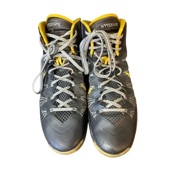 Nike Hyperdunk sneakers Armory Slate 2013 gray and yellow high top basketball