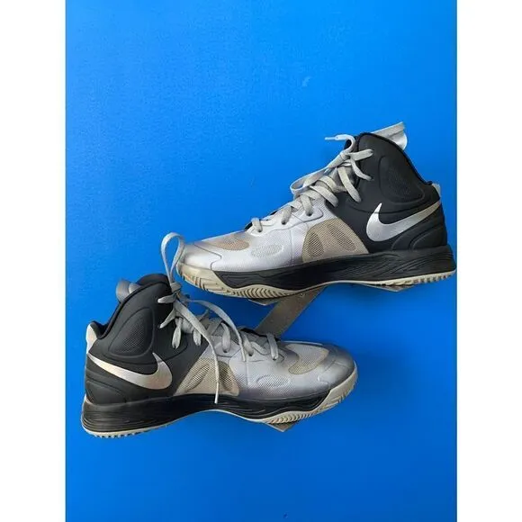 Nike HYPERFUSE Basketball Wolf Gray/ Metallic Silver/ Black Sneakers Men Sz 10.5