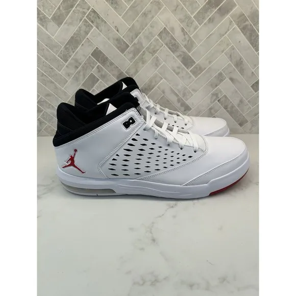 Nike Jordan Flight Origin 4 White Black Red Basketball Shoes 921196-101 Mens 15