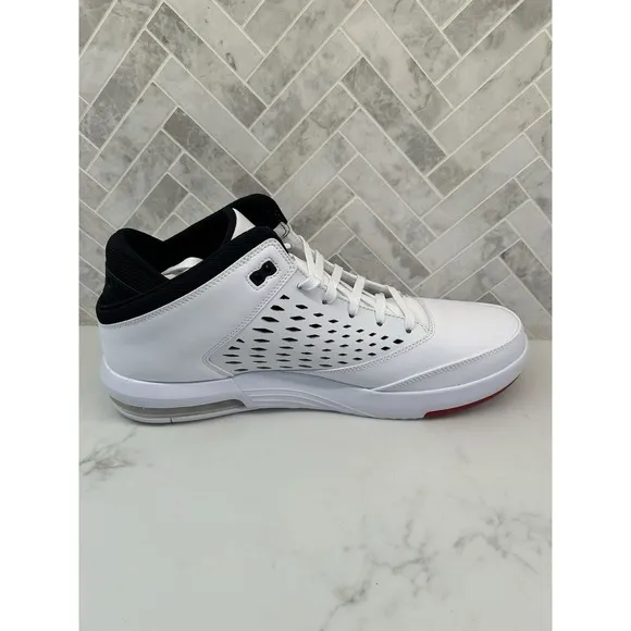Nike Jordan Flight Origin 4 White Black Red Basketball Shoes 921196-101 Mens 15