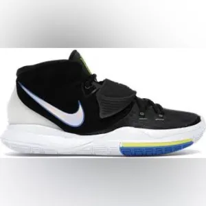 Nike Kyrie 6 sneakers black white iridescent mens size 9.5 athletic activewear