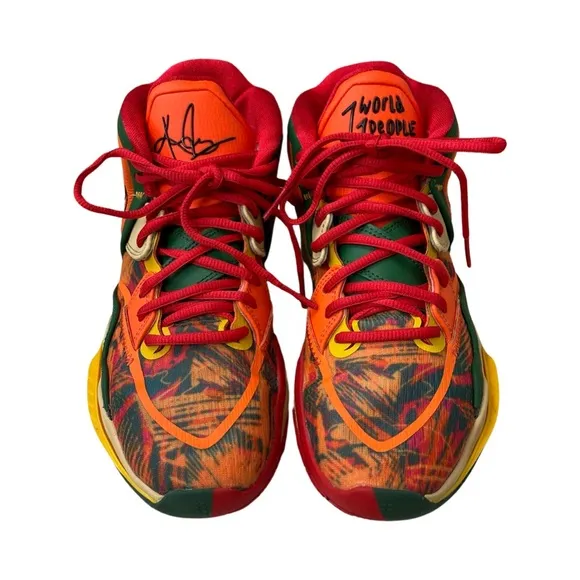 Nike Kyrie Infinity Green Safety Orange Sesame basketball high top sneakers