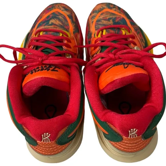 Nike Kyrie Infinity Green Safety Orange Sesame basketball high top sneakers
