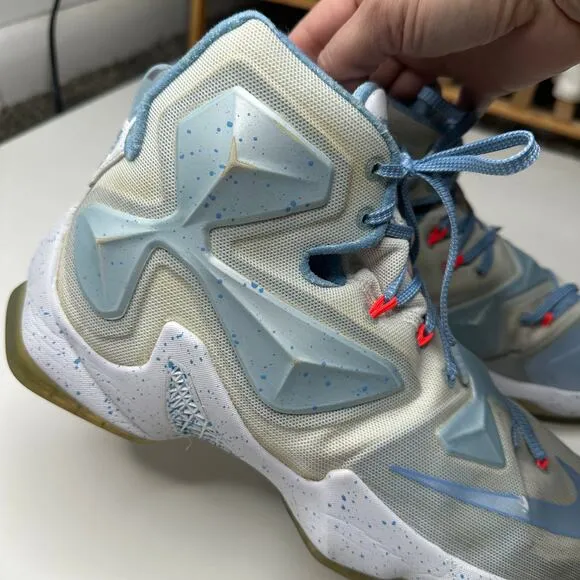 Nike Lebron 13 Christmas White Blue Tint Lagoon Basketball Shoes
