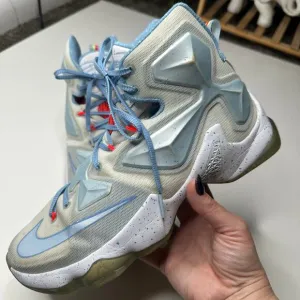Nike Lebron 13 Christmas White Blue Tint Lagoon Basketball Shoes