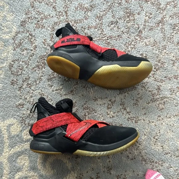 Nike LeBron Soldier XII Basketball Sneakers Black Red 9