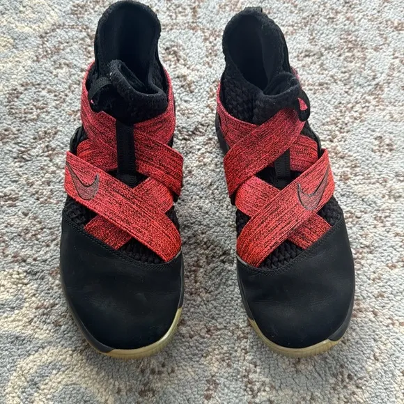 Nike LeBron Soldier XII Basketball Sneakers Black Red 9