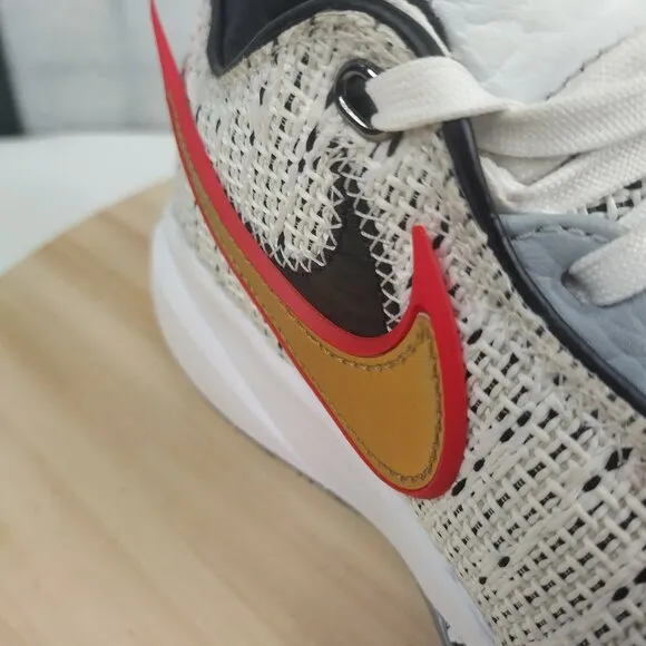 Nike Lebron White Red Black Gold DJ5423-100 Basketball Sneakers Youth/Kids US 4