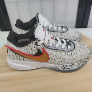 Nike Lebron White Red Black Gold DJ5423-100 Basketball Sneakers Youth/Kids US 4