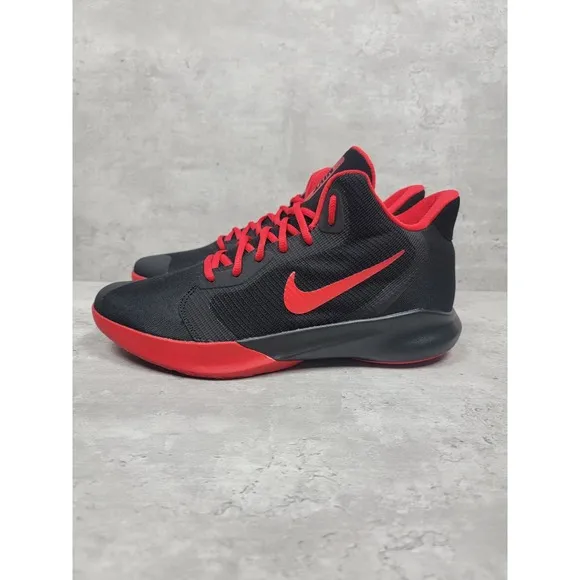 Nike Mens Basketball Sneakers Size 11 Air Precision III Black Red Shoes