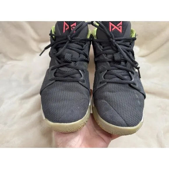 NIKE Paul George PG 2 Mens Black Athletic Basketball Shoes Sneakers Sz 8.5