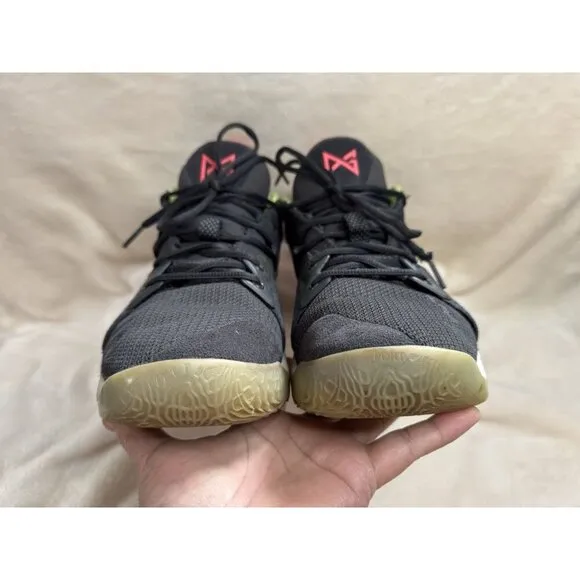 NIKE Paul George PG 2 Mens Black Athletic Basketball Shoes Sneakers Sz 8.5