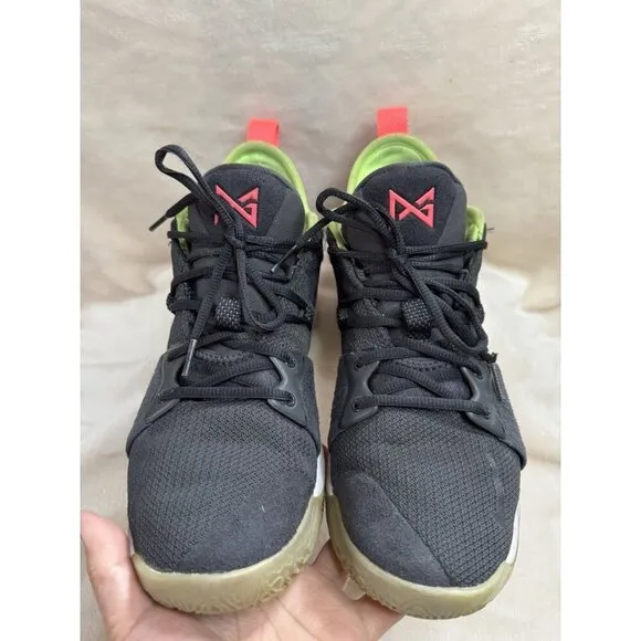 NIKE Paul George PG 2 Mens Black Athletic Basketball Shoes Sneakers Sz 8.5