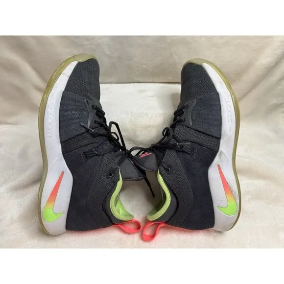 NIKE Paul George PG 2 Mens Black Athletic Basketball Shoes Sneakers Sz 8.5