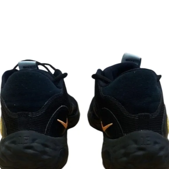 Nike PG 6 Black Metallic Gold Basketball Sneakers Men's See Measurements