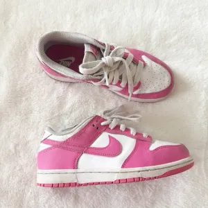 Nike pink/white Dunk Low sneakers size 1 girls