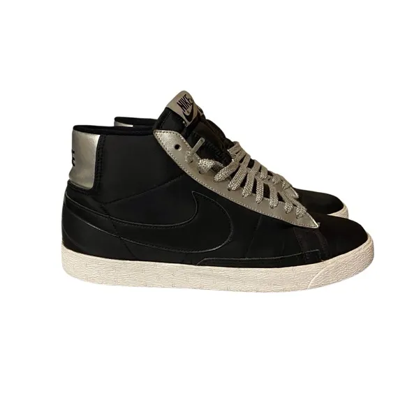 Nike SB Blazer High Black Metallic Silver Size 10 Men’s Shoe 315877-008