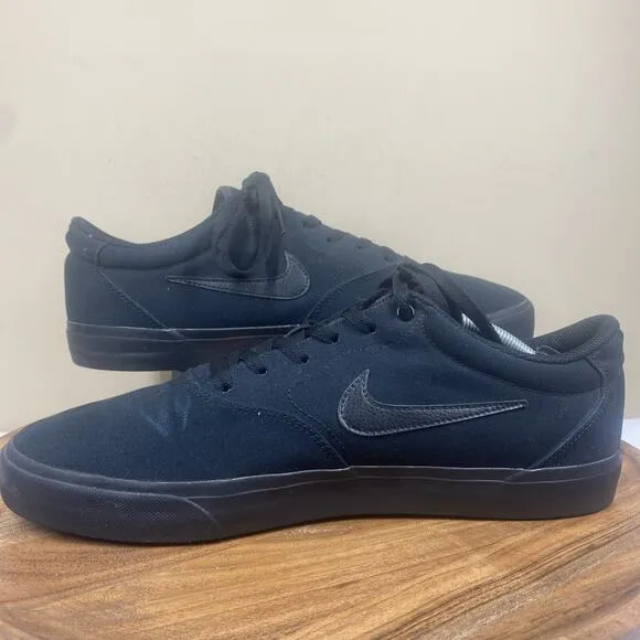 Nike SB Chron 2 Triple Black Mens Black Size 13 Low Top Athletic Skate Shoes