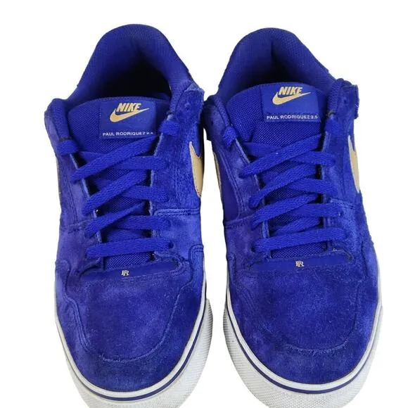 Nike SB Paul Rodriguez Sneakers Size 10 Mens Royal Purple Blue Gold Skater