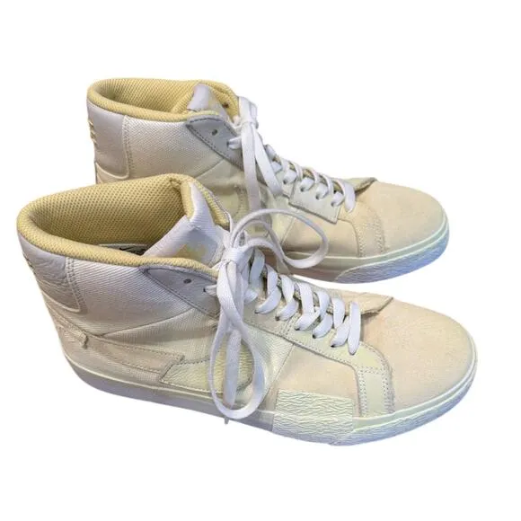 Nike SB Zoom Blazer Mid Prm Sneakers Yellow Lemon Wash Premium Skater Men Size 9