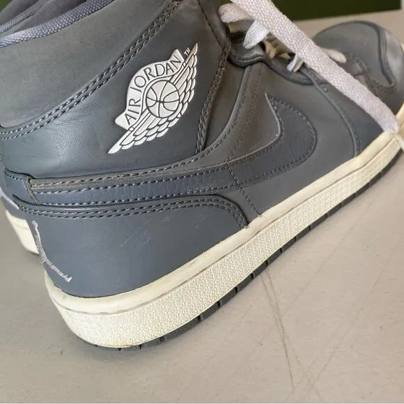 Nike Sneakers Men’s Size 8 Air Jordan 1 Mid Cool “Grey/White” Hightop Basketball