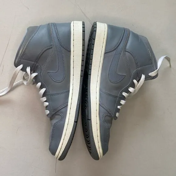 Nike Sneakers Men’s Size 8 Air Jordan 1 Mid Cool “Grey/White” Hightop Basketball