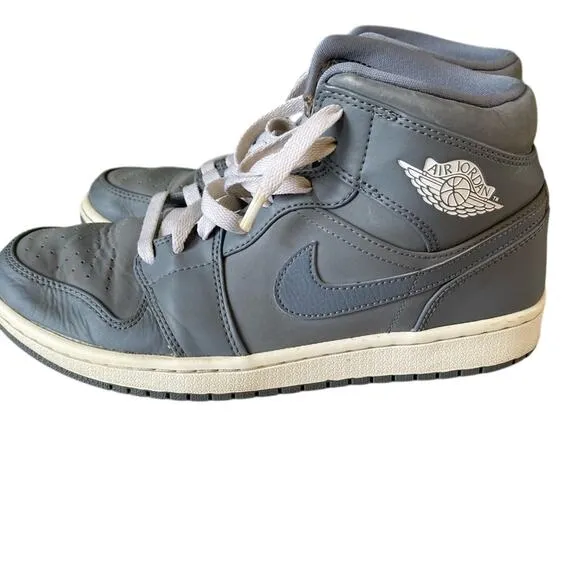 Nike Sneakers Men’s Size 8 Air Jordan 1 Mid Cool “Grey/White” Hightop Basketball