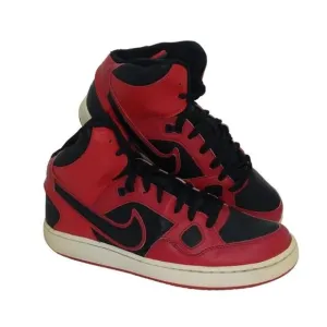 Nike Son of Force Boys Pre-owned Mid Red &amp; Black Basketball Sneakers - sz. 7Y