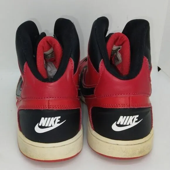 Nike Son of Force Boys Pre-owned Mid Red &amp; Black Basketball Sneakers - sz. 7Y