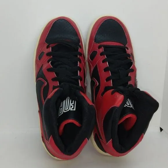 Nike Son of Force Boys Pre-owned Mid Red &amp; Black Basketball Sneakers - sz. 7Y