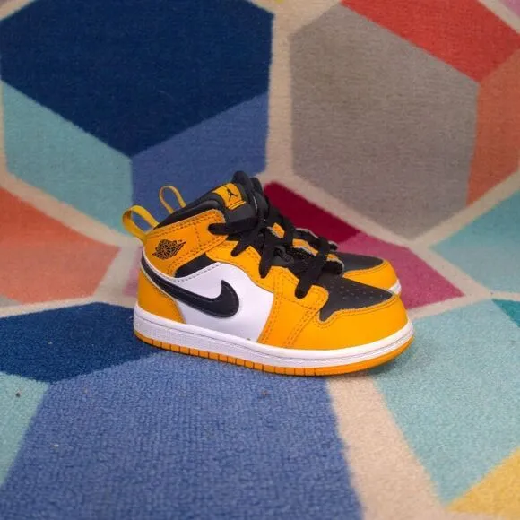 Nike Air Jordan 1 Mid Toddler 'Reverse Yellow Toe' -  Toddler US 8